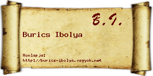 Burics Ibolya névjegykártya